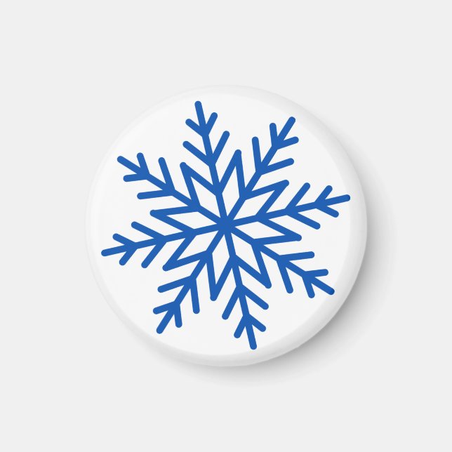 Einfache klassische moderne Blue Snowflake Magnet (Vorne)