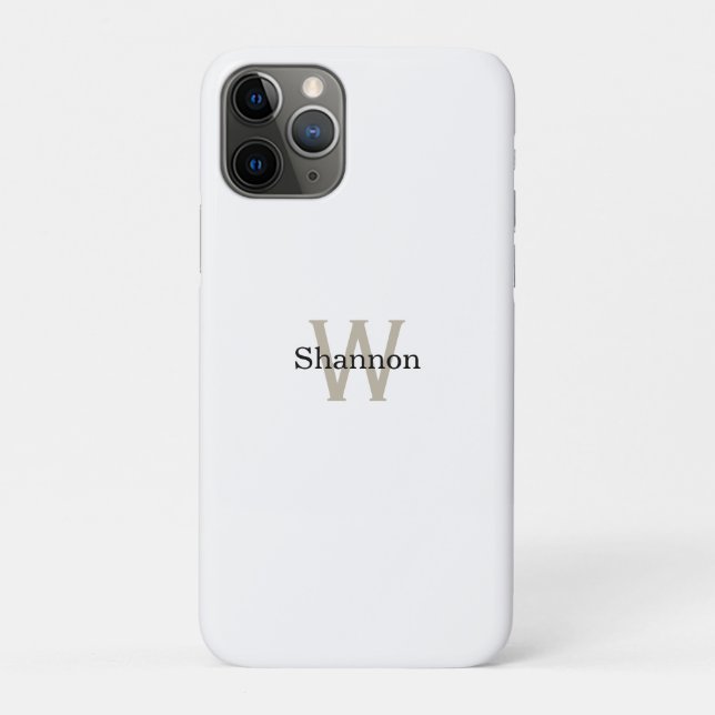 Einfache klassische Monogramm mit Name iPhone Case (Rückseite)