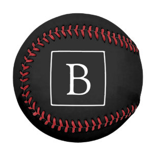 Einfache klassische Monogramm Schwarz mit weißem Baseball