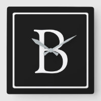 Einfache klassische Monogramm | Schwarz mit weißem