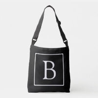 Einfache klassische Monogramm | Schwarz mit weißem