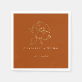 Einfache klassische Peony Rust Gold Fall Floral We Serviette