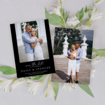 Einfache klassische Schwarz Moderne Foto Hochzeit