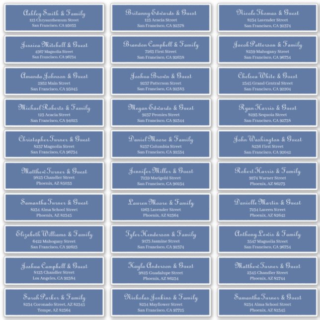 Einfache klassische Script-Adresse für Hochzeiten Aufkleber (Vorderseite)