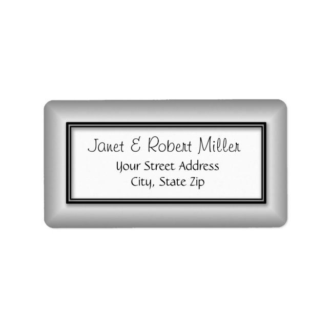 Einfache klassische Silver-Rücksendeadresse Adressaufkleber (Vorne)