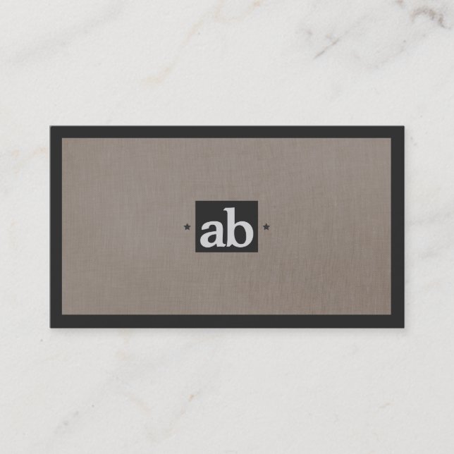 Einfache klassische Taupe Imitate Linen Monogram M Visitenkarte (Vorderseite)