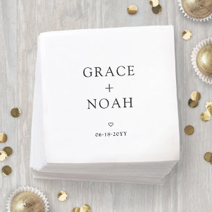 Einfache klassische Typografie-Namen Moderne Hochz Serviette