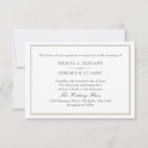 Einfache klassische typografische Hochzeitseinladu