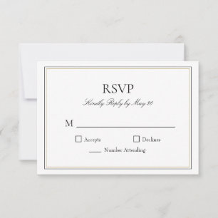 Einfache klassische typografische UAWG-Antwortkart RSVP Karte