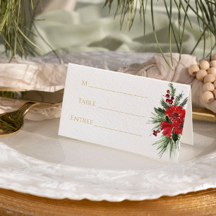 Einfache klassische Weihnachtsfeier Platzkarte