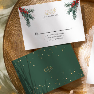 Einfache klassische Weihnachtskarte RSVP Karte