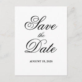 Einfache klassische weiße und schwarze Hochzeit Si Postkarte