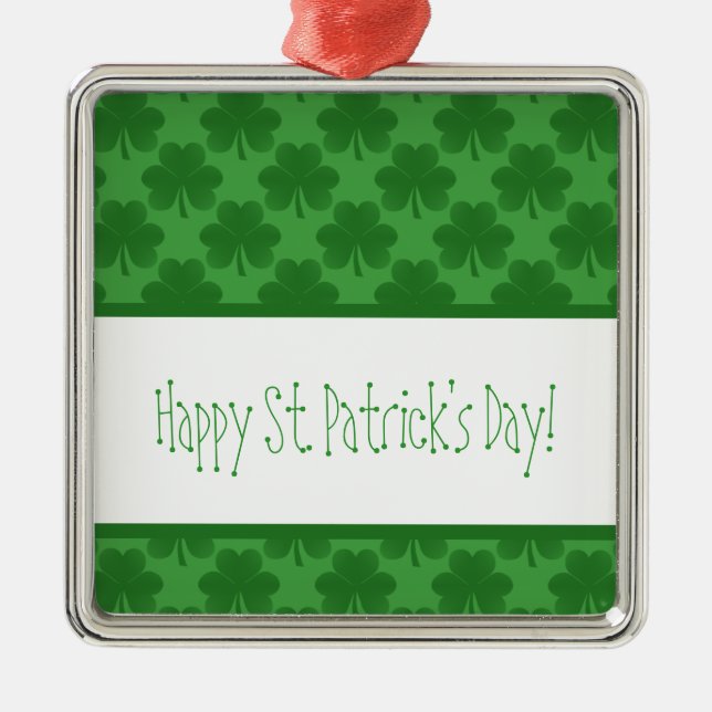 Einfache Kleeblatts Premium Square Ornament (Vorne)
