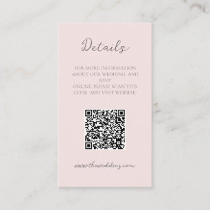 Einfache kleine Minimalistische Misty-Rose Hochzei Visitenkarte