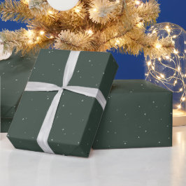 Einfache kleine Sterne Grün weiße Weihnachtsfeiert Geschenkpapier