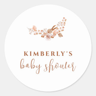 Einfache Kleine Wildblume Boho Kinderdusche Runder Aufkleber
