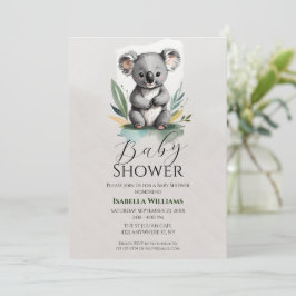 Einfache Koala Babydusche Einladung
