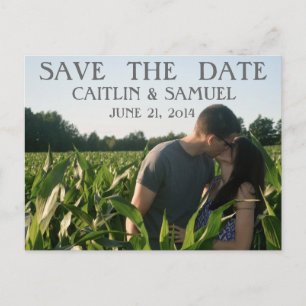 Einfache Kohle Save the Date Ankündigungspostkarte