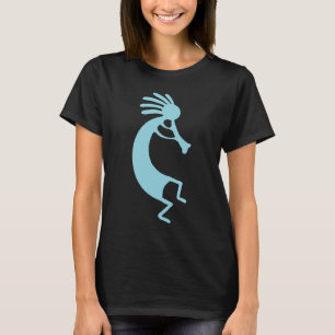Einfache Kokopelli-Zeichnung in Babyblau T-Shirt