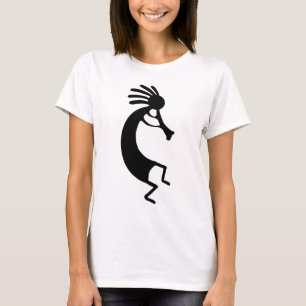 Einfache Kokopelli-Zeichnung in Schwarz T-Shirt