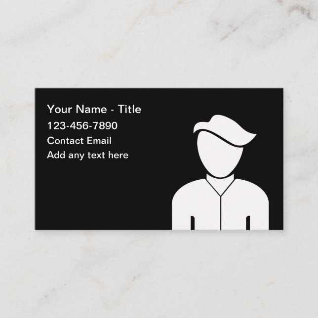 Einfache Kontaktkarten für Männer Visitenkarte (Vorderseite)