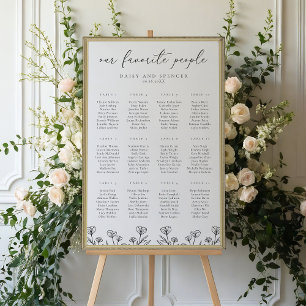 Einfache Kontur für Hochzeitssitze Poster