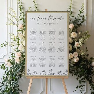 Einfache Kontur für Hochzeitssitze Poster