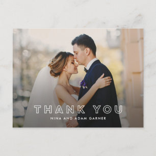 Einfache Kontur Hochzeit Vielen Dank Postkarte