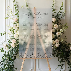 Einfache Kontur mit Blumenmuster Mattierte Sitzplä Acrylschild