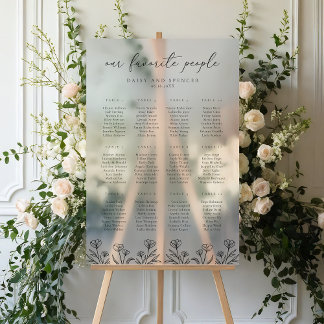 Einfache Kontur mit Blumenmuster Mattierte Sitzplä Acrylschild