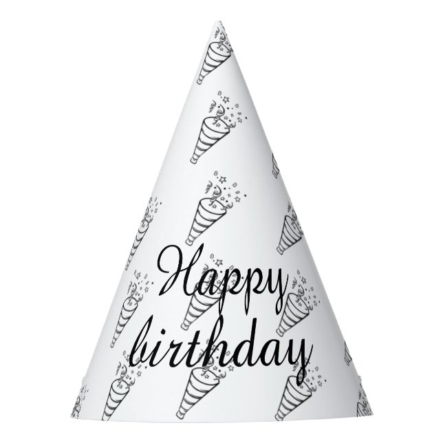 Einfache Kontur Party Partyhütchen (Vorderseite)