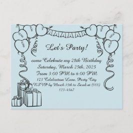 Einfache Kontur zum Geburtstag Postkarte