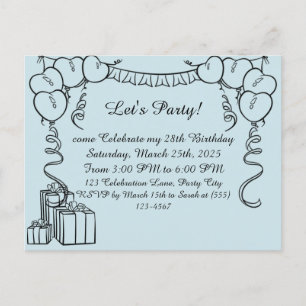 Einfache Kontur zum Geburtstag Postkarte