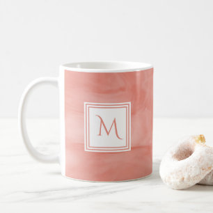 Einfache Korallenrosa Subtile Marmor Modernes Mono Kaffeetasse