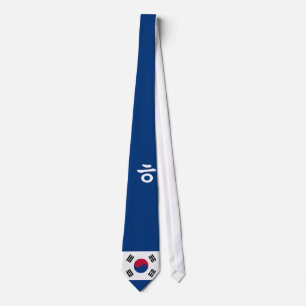 Einfache Koreaner-Hangeul-Krawatte mit Flagge Krawatte