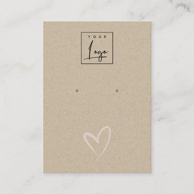 Einfache Kraft-Blush-Herz-Stuhl-Logo-Anzeige Visitenkarte (Vorderseite)