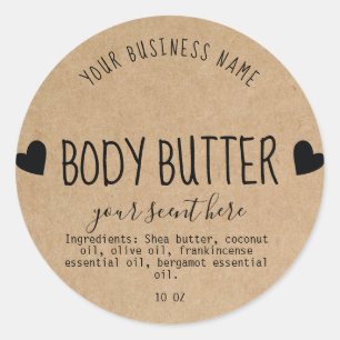 Einfache Kraft Handmade Body Butter Scrub Loop Cla Runder Aufkleber