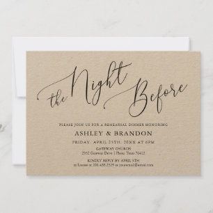 Einfache Kraft Kalligrafie Rustikale Probe Abendes Einladung