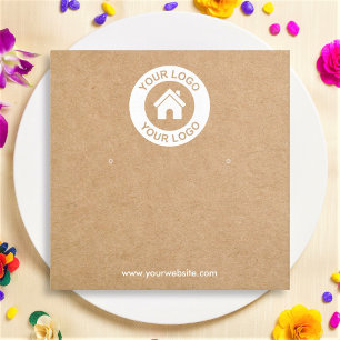 Einfache Kraft Paper Earring Juwelier Display Card Quadratische Visitenkarte