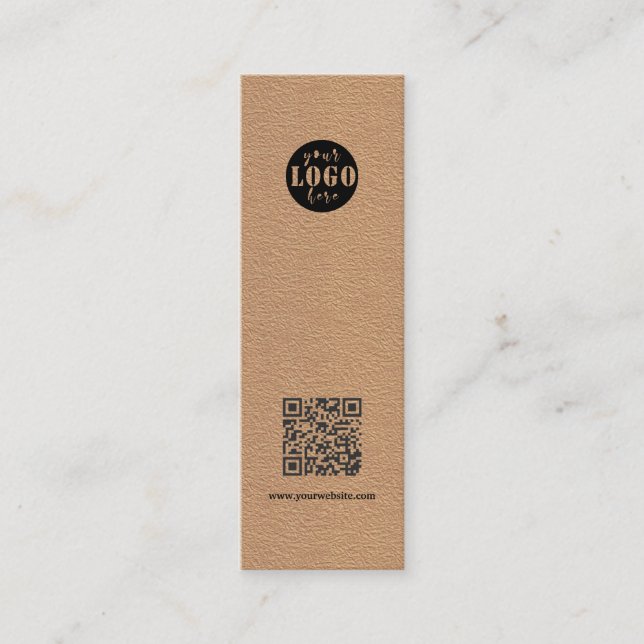 Einfache Kraft Paper Lesezeichen Card Mini Visitenkarte (Vorderseite)