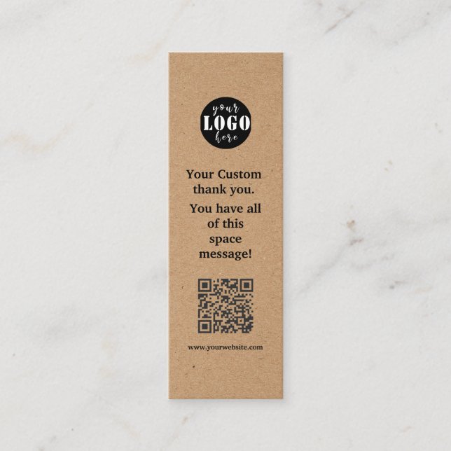 Einfache Kraft Paper Lesezeichen Card Mini Visitenkarte (Vorderseite)