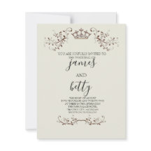 Einfache Krone Minimalistische Hochzeitseinladung