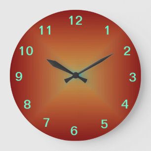 Einfache Küchenuhren in Tief-Braun-Orange Große Wanduhr
