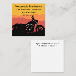 Einfache kühne Motorrad-Themen Visitenkarten Quadratische Visitenkarte