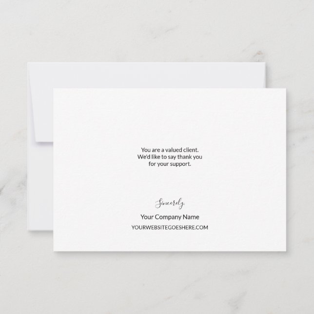 Einfache Kundenbewertung in Rosa Dankeskarte (Rückseite)