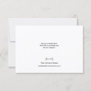 Einfache Kundenbewertung in Rosa Dankeskarte