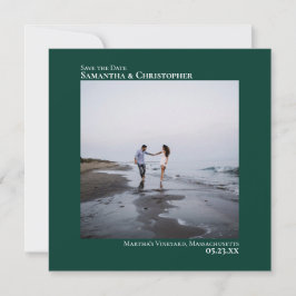 Einfache Künstlerische Minimal-Foto Emerald Green Save The Date
