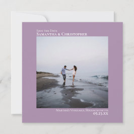 Einfache Künstlerische Minimal Foto Lavendel Hochz Save The Date
