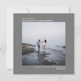 Einfache Künstlerische Minimal Square Foto Gray We Save The Date