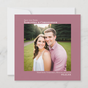 Einfache Kunstvolle Minimale Foto Dusty Rose Hochz Save The Date